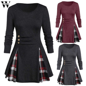 Long Sleeve Tartan Plaid Shirt/ Plus Sizes