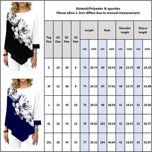 Floral Printed Shirt Asymmetric Hem